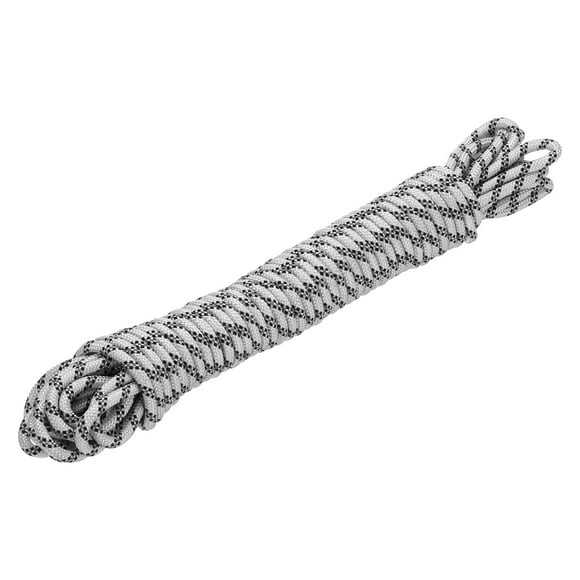 Uxcell 1Pc Polypropylene Rope Diamond Braid Nylon Cord High Strength 1/4" x 50ft White, Black