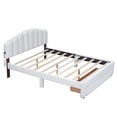 thumbnail image 3 of Bellemave LED Queen Size Bed Frame with Storage Drawers, Teddy Fleece Upholstered Platform Bed with USB Ports, Princess Bed with Light & Headboard, No Box Spring Needed (White), 3 of 8