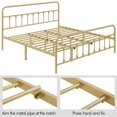 thumbnail image 2 of Yaheetech Classic Platform Bed with High Headboard and Footboard,King,Antique Gold, 2 of 9