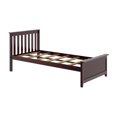 thumbnail image 4 of Carousel Twin Bed Frame, Solid Wood Classic Platform Bed with Headboard, Espresso, 4 of 7