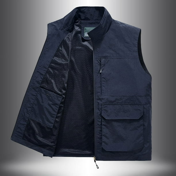 Chaleco informal de trabajo para hombre Chaleco de hombre Chaleco de hombre Chaleco de hombre de mediana edad Pesca Talla grande Suelto