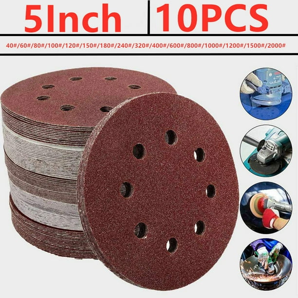 125mm 5" 10PCS Sanding Discs 40-2000 Grit Orbital Sander ...