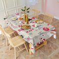 thumbnail image 5 of Beige Christmas Santa and Reindeer Pattern Rectangle Tablecloth 60"x102",Waterproof Polyester Rectangle Table Cloth, Wipeable Spillproof Polyester Tablecloth for Dining, Camping, Indoor and Outdoor, 5 of 6
