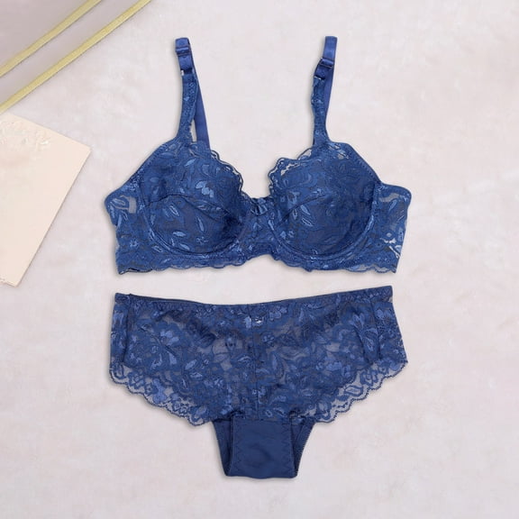 Underwire Lace Push Up Bras With Alluring Bikini Pan Ties & PU Shup Design