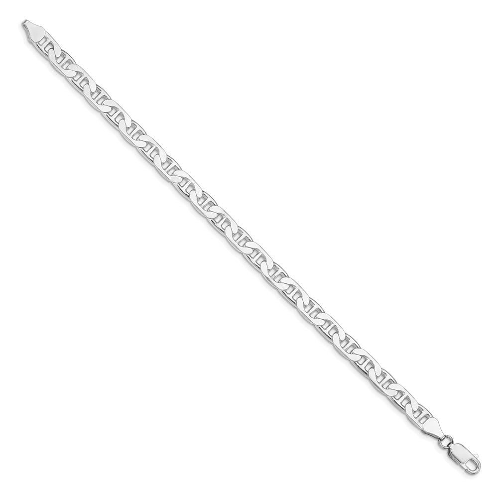 Auriga Fine Jewelry 925 Sterling Silver Rh-plated 6.5mm Flat Anchor 8inch Chain Bracelet for Men