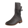 thumbnail image 2 of Botas de tacón alto para mujer, informales, con cordones, cremallera, Color sólido Wmkox8yii hfjk946, 2 of 5