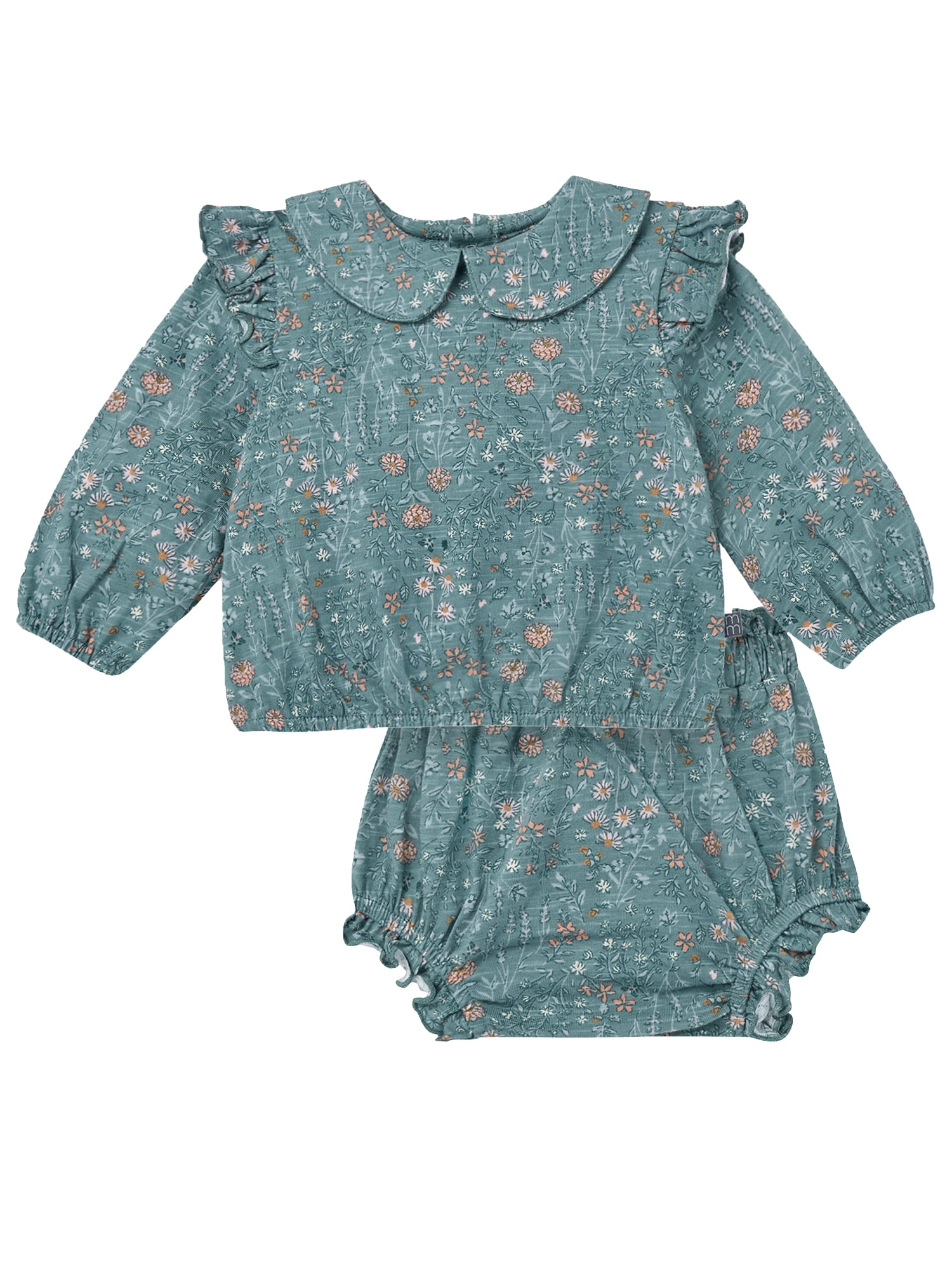 Modern Moments by Gerber Baby Girl Bloomer Outfit Set with Ruffle, 2-Piece, Sizes 0/3 Months - 24 Months