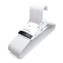 Mainstays Heavyweight Plastic Clothes Hangers, White, 9-Count, Strong Support for Coats & Suits