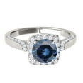 thumbnail image 2 of Aonejewelry 1.40 Ct. Ttw Halo Unique Design Blue Diamond Engagement Wedding Ring In 14k Solid White Gold, 2 of 4