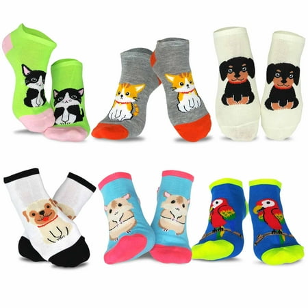 

TeeHee Women s Fashion No Show Fun Socks 6 Pairs Packs (Pet)