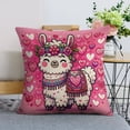 thumbnail image 5 of llama flowers hearts Linen toss pillowcase decoration pillowcase gifting preferred 18x18 inch cushion cover 4 sets sofa pillowcase sofa bedroom living room car, 5 of 6