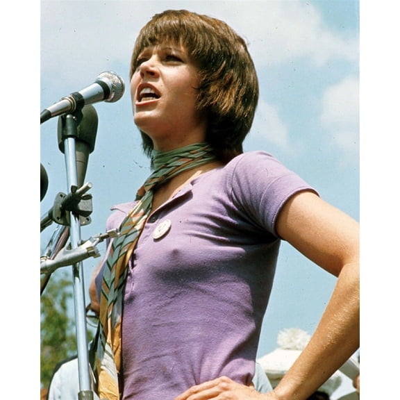 Jane Fonda activist 1971 speaking at anti Vietnam war rally 24x36 inch poster