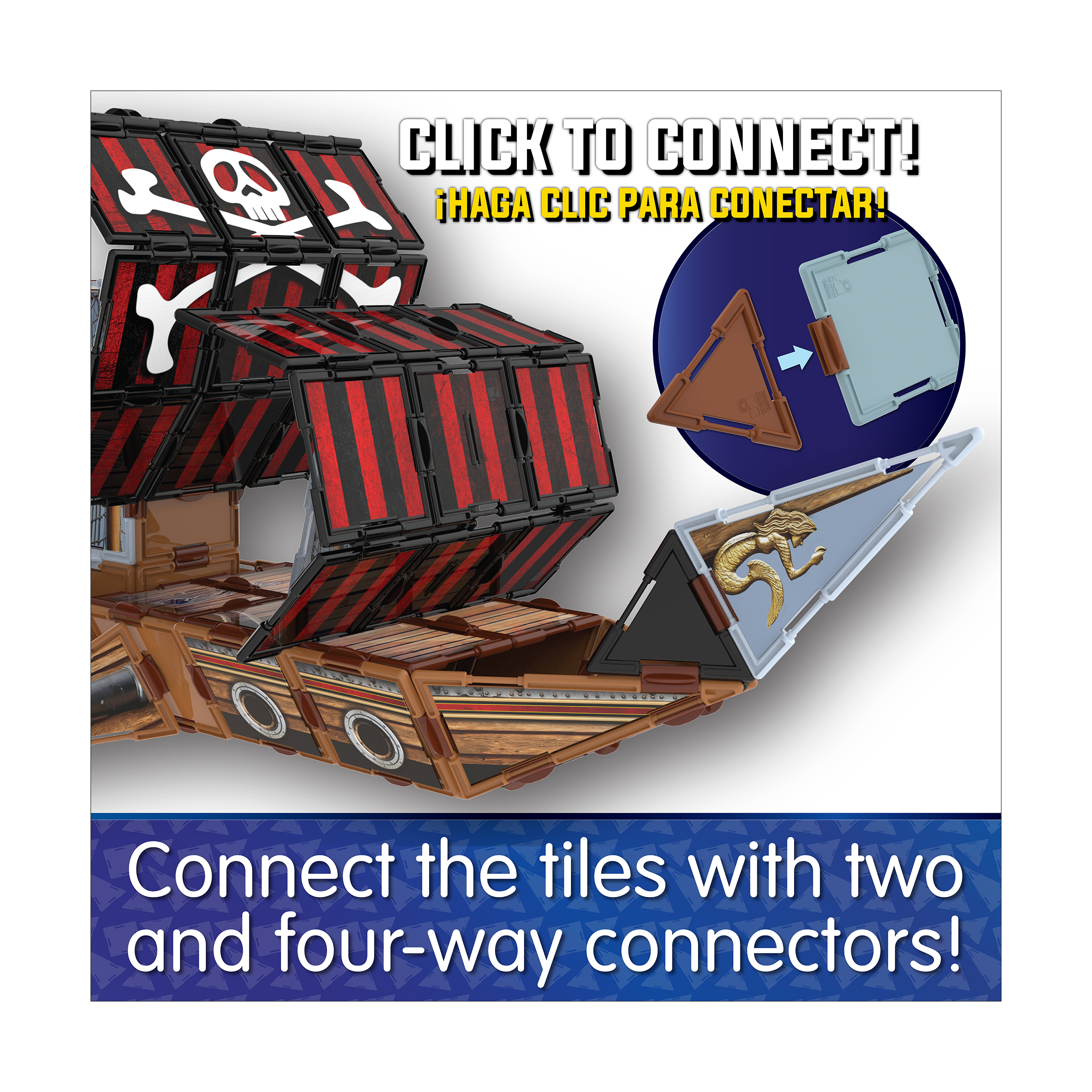 The Learning Journey Techno Tiles - Pirate Ship: 200+ Pcs