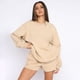 thumbnail image 4 of Suéteres de Cuello Redondo de de Gran Tamaño para Mujer, Tops Bonitos para Otoño e Invierno, Ropa Preppy para Chicas Adolescentes Albaricoque L, 4 of 8