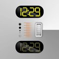 thumbnail image 3 of Con alimentación de red, pantalla digital, reloj digital fácil de usar, despertador iluminado junto a la cama, función de repetición, sin tictac, 2 puertos USB, blanco JAMW Sencillez, 3 of 5