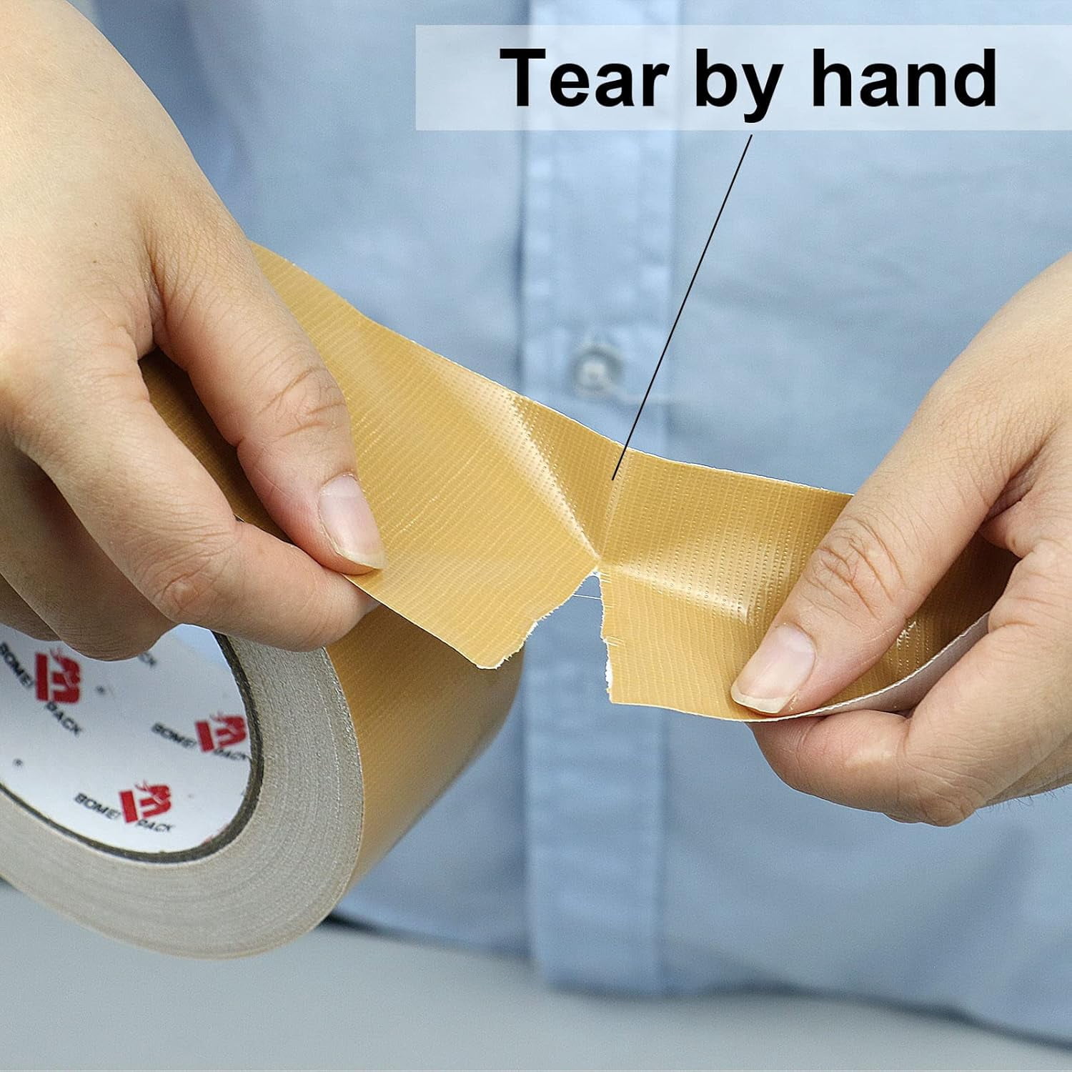 Tan Beige Duct Tape Heavy Duty,9 Mil Thickness,2 Inches x 30 Yards,Flexible,No Residue,Waterproof and Tear by Hand,Multi-Use Tan Duct Tape for Indoor & Outdoor Repairs