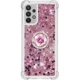 thumbnail image 2 of Samsung Galaxy A32 4G(Not 5G) Case,Creativity Clear Quicksand Glitter Flowing Liquid Floating Soft TPU Case w/Stand Bling Diamond Sparkle Phone Cover for Samsung Galaxy A32 4G  Rose Gold, 2 of 7
