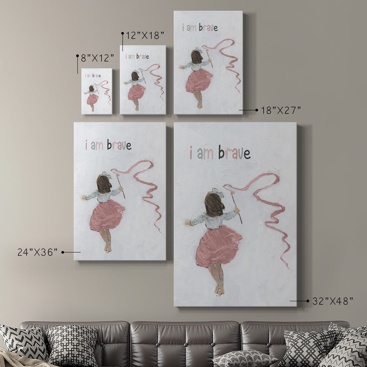 Girl Catching Wind Premium Gallery Wrapped Canvas - Ready to Hang