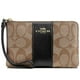 thumbnail image 1 of Monedero Coach Signature PVC LTH CRN ZIP Khaki/Black 58035, 1 of 2