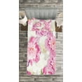 thumbnail image 3 of Ambesonne Nature Quilted Bedspread Set 2 Pcs, Mosaic Peony Flowers Art, Twin Size, Pink Purple White, 3 of 3