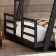 thumbnail image 6 of Leumius Full over Full Bunk Bed Frame with 2 Side Ladders, Metal Bunk Bed with Spdcial Support Leg Design and LED Light, Low Profile Bunk Bed for Teens Adults Black, 6 of 9