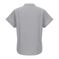 thumbnail image 5 of Enjoytime Womens Blouses Trendy Striped V-Neck Button Down Shirts Short Sleeve Dressy Business Casual Work Tops, 5 of 6
