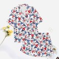 thumbnail image 3 of XIAOCHA Women's Patriotic Star Print Pajama Set Loose Short Sleeve Notched Collar Sleepwear Soft Bold Sleep Pajamas Set, 3 of 3