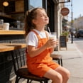 thumbnail image 7 of Mercatoo Little Girls Boys Twill Shortalls Toddler Kids Summer Bib Overall Shorts Straight Leg Loose Fit Cotton Short Overalls Rompe𝐫, 7 of 7