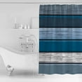 thumbnail image 4 of Small Stall Shower Curtain 36x72 Inch Narrow Half Size Farmhouse Navy Blue Ombre Bath Curtains Bathroom Decor Country Vintage Wooden Waterproof Fabric Shower Curtain Set with Hooks 36 Inch, 4 of 6