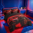 thumbnail image 2 of meiyoeat Red Sports Car 7Pcs Queen Bedding For Kids,Classic High Speed Games Bedding Comforter Set Queen For Boys,Black Reversible, 2 of 7