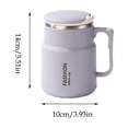 thumbnail image 3 of Taza aislante, taza de té de acero inoxidable con tapa y asa, vaso de café de oficina de 600 ml con infusor extraíble, diseño duradero de grado alimentario, 3 of 7