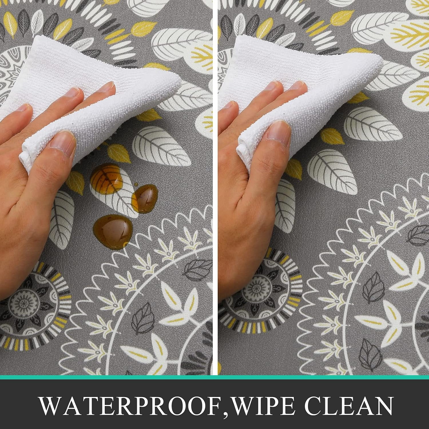Boho Kitchen Rugs Set of 2 Anti Fatigue Mats for Kitchen Floor Cushioned Kitchen Rugs and Mats Non Skid Waterproof Kitchen Runner Comfort Standing Mat Yellow