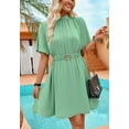 thumbnail image 4 of High Neck Belted Dress, Green, X-Large, 4 of 5