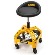 Dewalt Adjustable Shop Stool Heavy-Duty Rolling Chair with Storage Rack