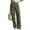 Army Green, variant on Womens Dress Pants Pull On Wide Leg Stretchy Work Pants Button Elastic High Waist Business Casual Pleated Slacks Trousers with Pockets