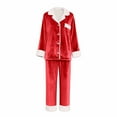 thumbnail image 5 of Family Matching Christmas Pajamas Fleece Pjs Long Sleeve Button down Holiday Nightwear Top and Pajamas Pants Mom Dad Baby Matching Outfits, 5 of 6
