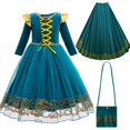 thumbnail image 1 of Brave Girl Merida-vestido de dibujos animados para niños, traje de juego de rol para niños, vestido de princesa de manga larga, disfraz de fiesta de Carnaval y Halloween Fivean unisex, 1 of 2