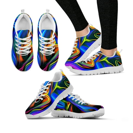 

Trendy Colorful Psychedelic Design Comfortable Summer Sneakers Knitted Fabric Platform Sneakers Casual Sneakers