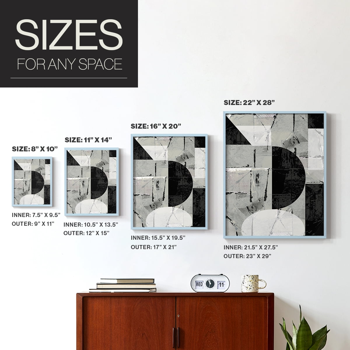 Abstract Neutrality I in Paper Solid Wood 11 x 14 Framed Print
