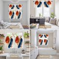 thumbnail image 6 of Navy Blue Burnt Orange Kitchen Curtains Sets for Windows 24 Inch Length, Retro Geometric Modern Rod Pocket Window Treatments Tier Curtains and Valances Set for Bedroom/Bathroom, 6 of 8