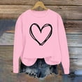 thumbnail image 3 of Enjoytime Womens Sweatshirts Hearts Printed Basic Crewneck Long Sleeve Tops Lightweight Casual Pullover Sweatshirt 2025 Fall Winter Fashion Clothes, 3 of 5
