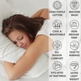 thumbnail image 3 of GFDYREE 144 Thread Count 100% Cotton Percale Solid Sheet Set with Pillowcase Featuring Deep Pocket Solid Sheet Set with Cool Touch (Lt Grey, Cotton Twin), 3 of 7