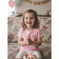 thumbnail image 4 of BemeyourBBs Toddler Baby Girl Little Sister Big Sister Matching Outfit Sweet Pink Summer Clothes Newborn Infant Romper Short Sleeve Bow Letter Embroidery T Shirt Tee Tops, 4 of 8