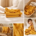 thumbnail image 6 of Dvumao Muslin Blanket With Ruffle Soft Breathable Cotton, 6 of 7