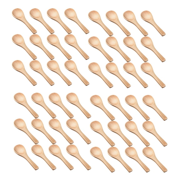 120 Piezas Cucharas de Madera Pequeñas Mini Cucharas de Madera Naturales Mini Cucharas de Degustación Condimentos Cucharas de Sal para Cocina Cocina (Color de Madera Natural)