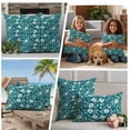 thumbnail image 5 of Green White Floral Outdoor Waterproof Pillow Covers, Farmhouse Retro Botanical Leaves Decorative Square Throw Pillowcase Sofa Cushion Sham for Patio/Couch/Chair, 18"x18" 2 Pack, 5 of 8