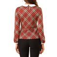 thumbnail image 3 of INSPIRE CHIC Women's  Peter Pan Collar Contrast Long Sleeve Plaid Shirt, 3 of 6