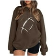 thumbnail image 1 of EQWLJWE Chandails de Football Surdimensionnés pour Femmes Imprimé Léopard de Football Col Rond Chandail Confortable Chandails Vêtements Automne Hiver Mode 2023 T-Shirts Jour de Match Femmes, 1 of 3