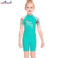 thumbnail image 3 of Becaristey Combinaison de Plongée pour Fille Maillot de Bain une Pièce Col Rond Vert TG, 3 of 6
