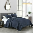 thumbnail image 2 of Quilt Set King Size Navy Blue, Classic Geometric Diamond Stitched Pattern, Pre-Washed Ultra Soft Lightweight Quilted Bedspread Coverlet for All Season, 2 of 4